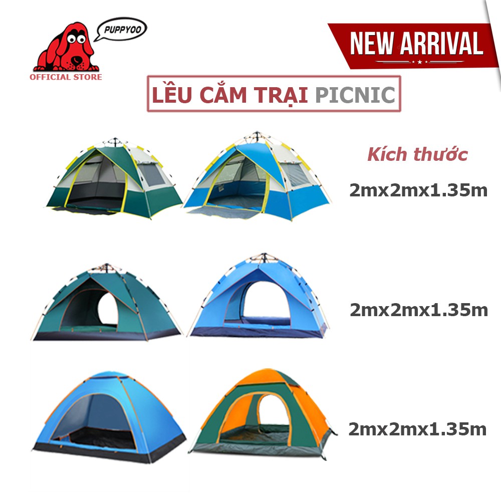 Lều cắm trại dã ngoại chống tia UV 4-6 người kích thước 2mx2m đi picnic tự động mở lều trong 5s cực tiện lợi