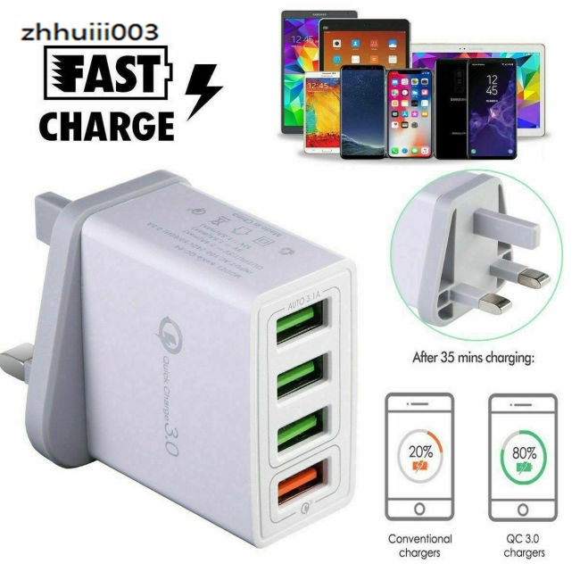 Củ Sạc Nhanh 4 Cổng Usb 3.0