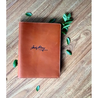 Sổ da khắc tên handmade