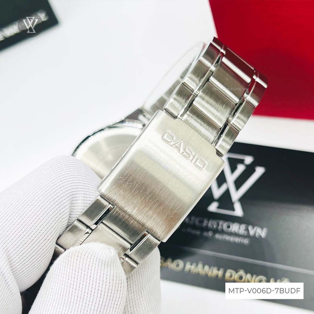 Đồng Hồ Quartz Nam Casio WATCHSTORE MTP-V006D-7BUDF Thiết Kế Kính Khoáng 38mm, Dây Đeo Kim Loại Và Vỏ Thép Không Gỉ