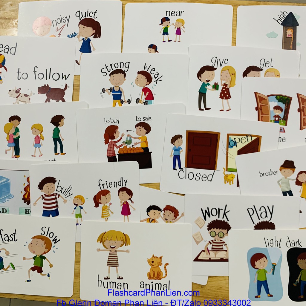 Thẻ Bìa Cứng Flashcard Tiếng Anh Trái Nghĩa