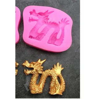 Khuôn Silicone Con Rồng Ấn Xôi Rau Cau 4d Nến Xà Phòng