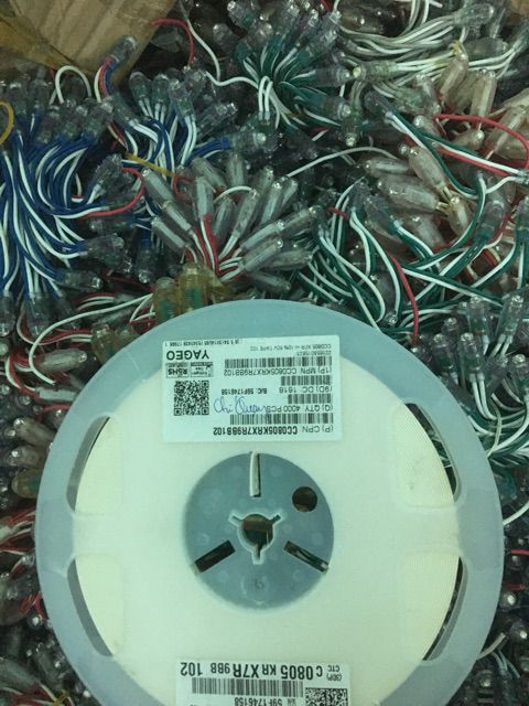 Led đúc F5 siêu sáng DC 5V và 12V một dây 50 bóng ngoài trời chống nước
