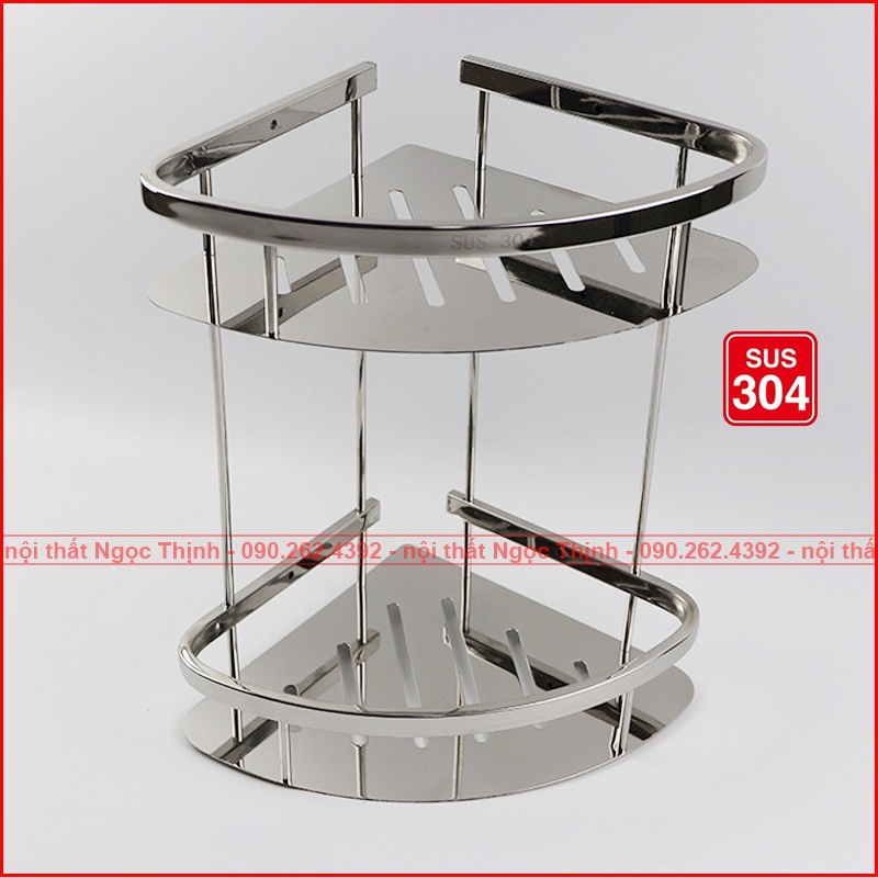 Kệ Góc 2 Tầng INOX304 SKG-02 (K MÓC TREO) Đựng Sữa Tắm Dầu Gội Trong Nhà Tắm Công Nghệ Đánh Bóng Inox Sáng Mịn