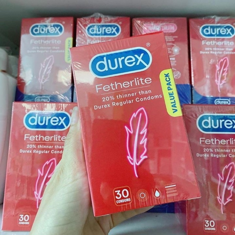 Bao cao su Durex đỏ hộp 30 chiếc nội địa úc