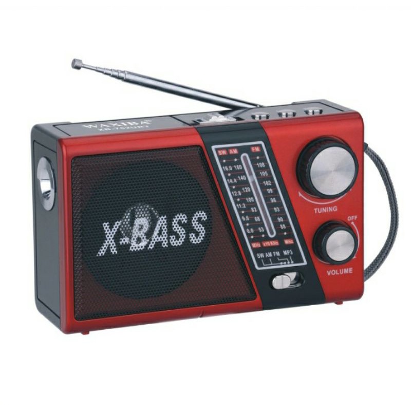 Máy nghe nhạc kiêm đài Radio FM Waxiba XB-752URT- Đài FM 752 có hỗ trợ thẻ nhớ TF và USB có đèn pin