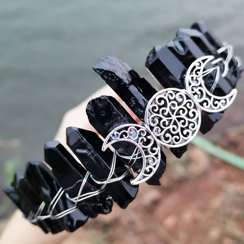 Flgo Băng Đô Cài Tóc Hình Vương Miện Đính Pha Lê Nhiều Màu Phong Cách Boho Cổ Điển