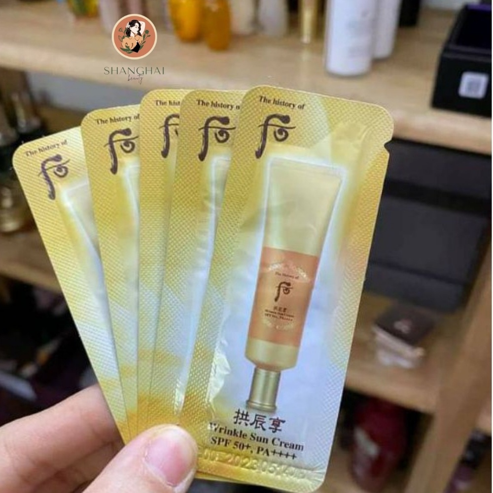 Gói Kem Chống Nắng Chống Nhăn Nâng Tông Whoo Vàng Wrinkle Sun Cream SPF50, PA++++ | BigBuy360 - bigbuy360.vn