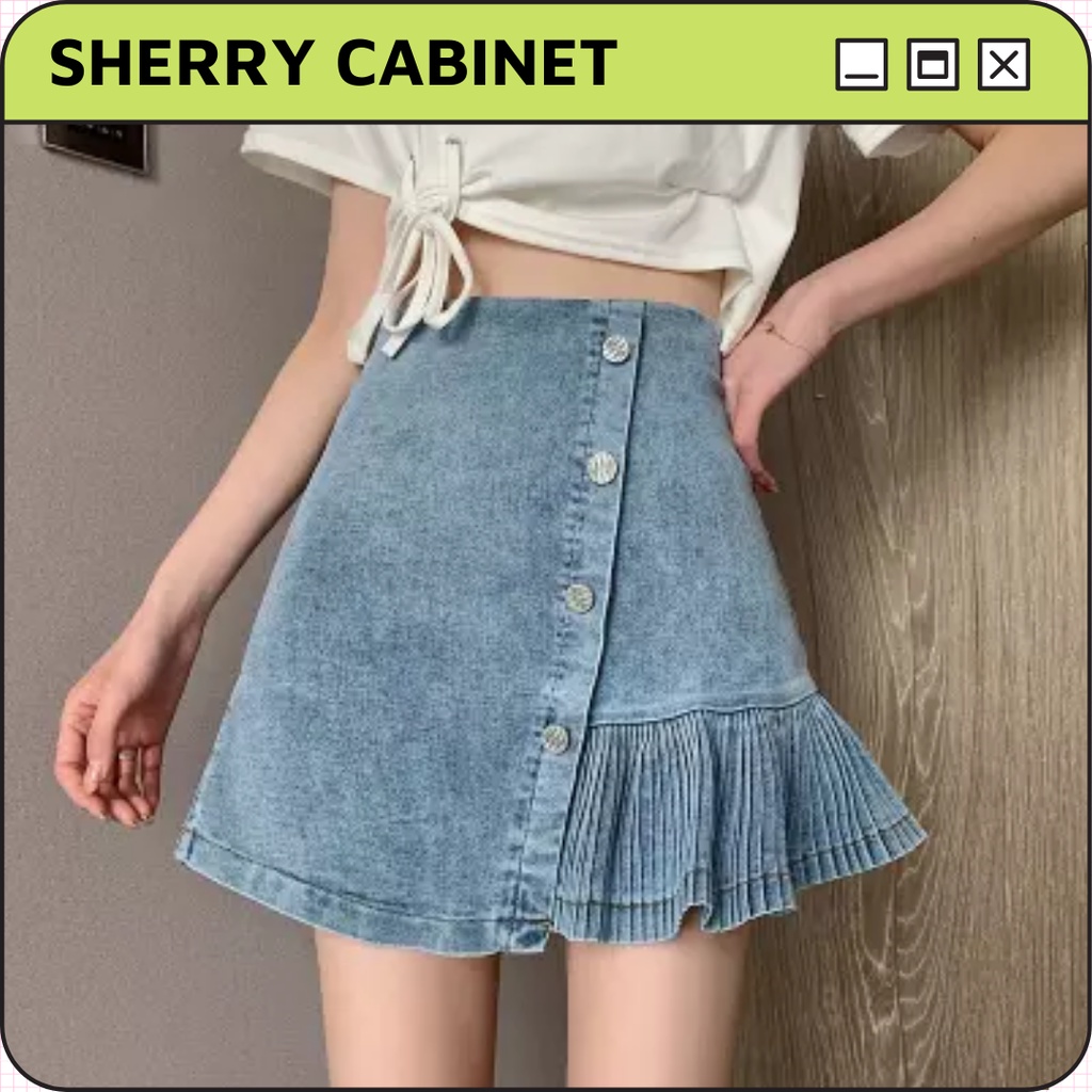 Chân Váy Bò Jeans Lưng Cao Denim Đuôi Cá Cúc Dọc Cá Tính [KÈM ẢNH THẬT]