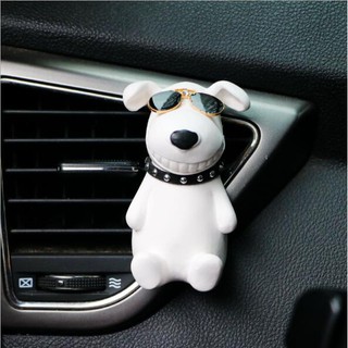 Nước hoa ô tô cài cửa gió hình chú chó đeo kính cực cute làm từ thạch cao