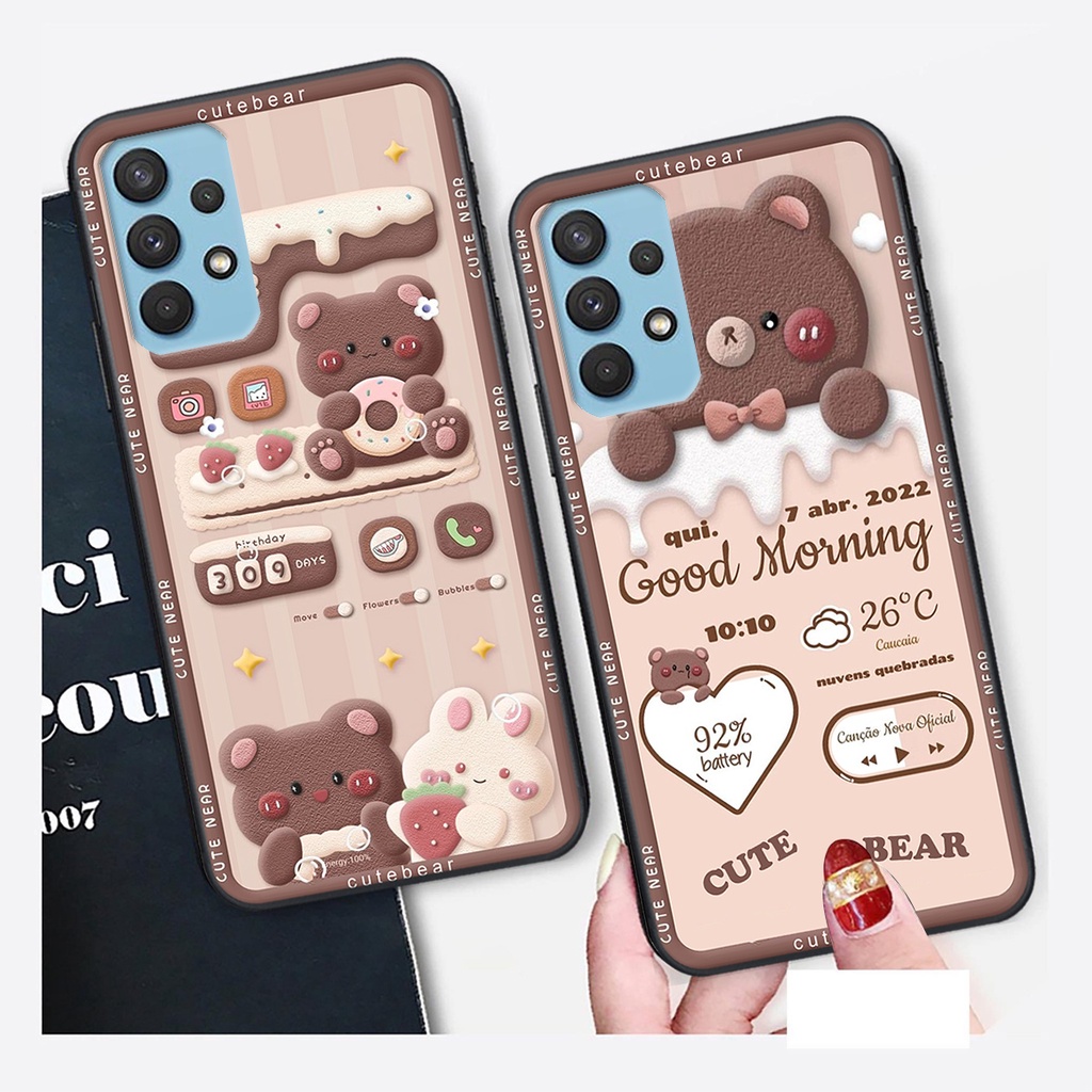 Ốp lưng Samsung Galaxy A32 4G / A32 5G / A72 in hình Gấu nâu - hồng, Gấu Be@rick  cực CUTE, DỄ THƯƠNG