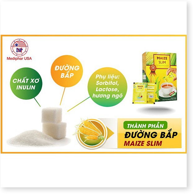 [Mã chiết khấu giá sỉ chính hãng] Đường bắp Maize Slim – Đường ăn kiêng cho người tiểu đường, thừa cân, béo phì (50 Gói)