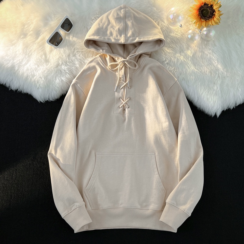 Happy-store ️ Áo HoodiÁo Nỉ Nam Nữ Mũ Rộng Dáng Thụng 3 Màu ️ Áo Hoodie Nỉ Ngoại Unisex Dây Đan