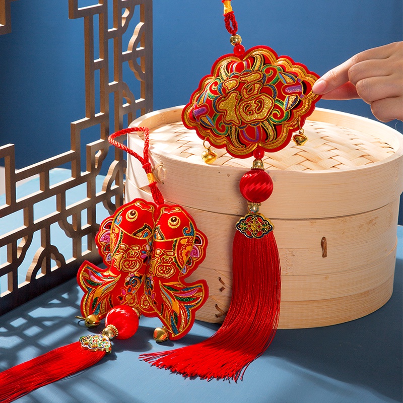 Mặt trang sức JUJIAJIA hình năm mới Nhâm Dần 2022 treo trang trí lồng đèn nội thất phòng khách