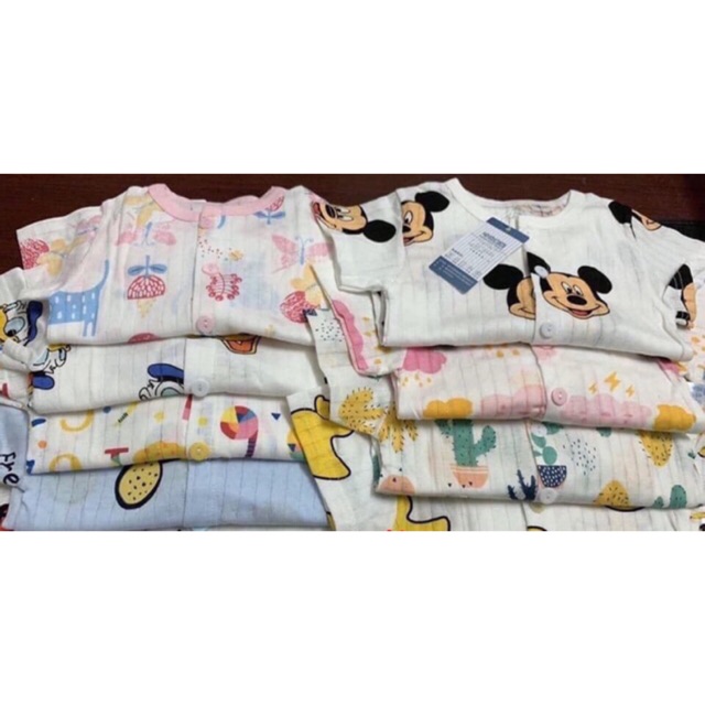 [RẺ VÔ ĐỊCH] Bộ quần áo cotton giấy trẻ em cộc tay cài khuy giữa cho bé trai và bé gái