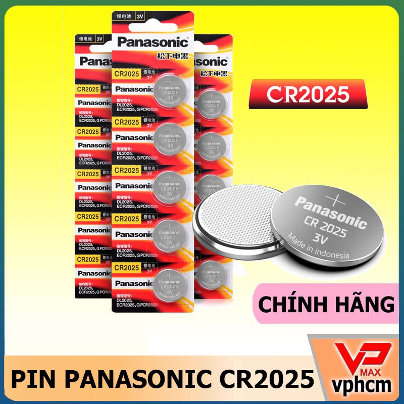 Pin nút áo Panasonic CR2025 CR2032 Lithium 3V - Made in Indonesia dùng cho điều khiển từ xa, chìa khoá điện tử...