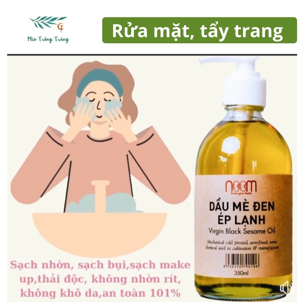 Dầu mè đen ép lạnh Noom - chăm sóc da, tóc, nhai dầu, dầu ăn cho trẻ ăn dặm và người lớn bổ sung vitamin E, Canxi