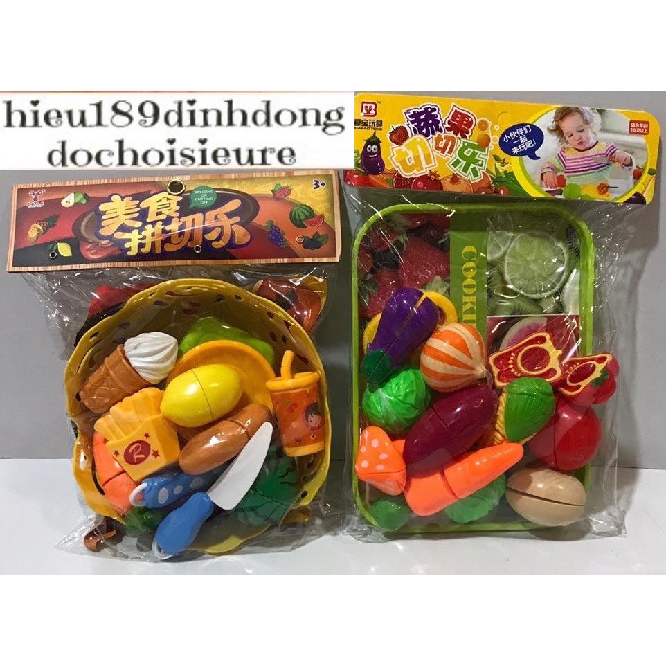 Túi đồ chơi khay đựng hoa quả cắt loại cứng đẹp (ảnh thật) (shop gửi ngẫu nhiên tùy đợt hàng về)