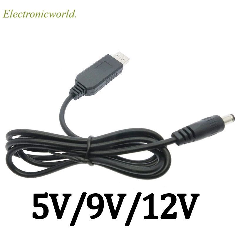 Cáp chuyển đổi điện áp 5v -9v/ 5v-12v (dùng cho modem Wifi - Cúp điện vẫn có Wifi)