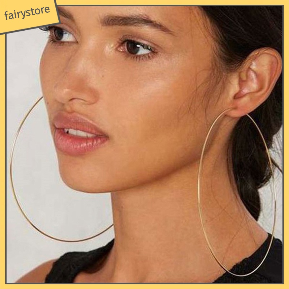 Hoa tai thiết kế vòng tròn lớn thời trang nữ dự tiệc