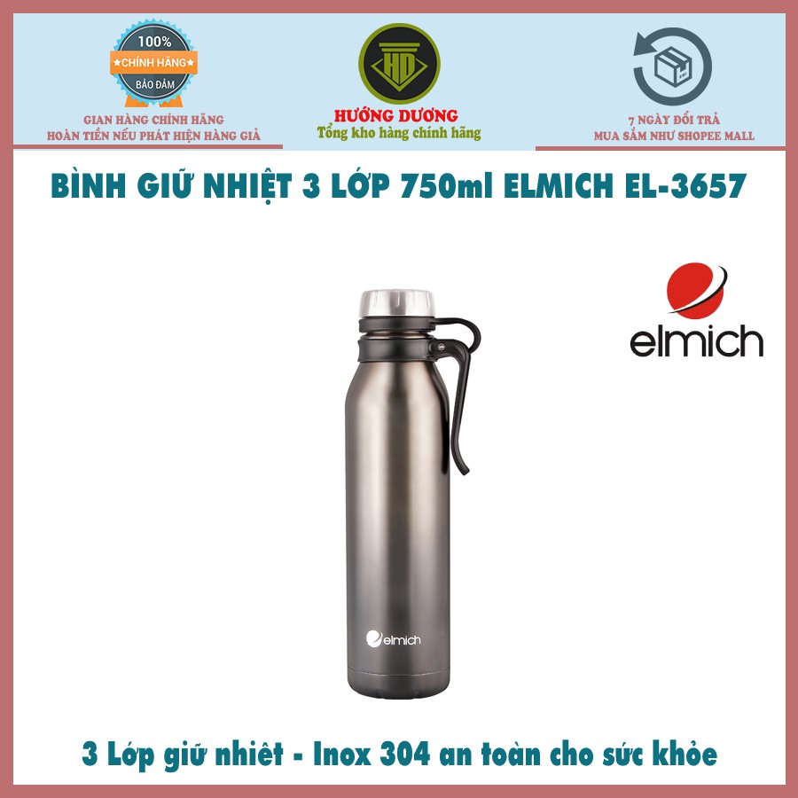 Phích giữ nhiệt Inox 304 tuyệt đối an toàn cho sức khỏe dung tích 750ml ELMICH EL3657