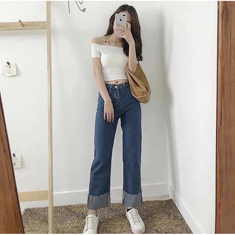 [ KHÔNG PHAI MÀU ] QUẦN JEAN NỮ ỐNG ĐỨNG, LƯNG CAO PHONG CÁCH HÀN QUỐC [ có sẵn + đủ size]