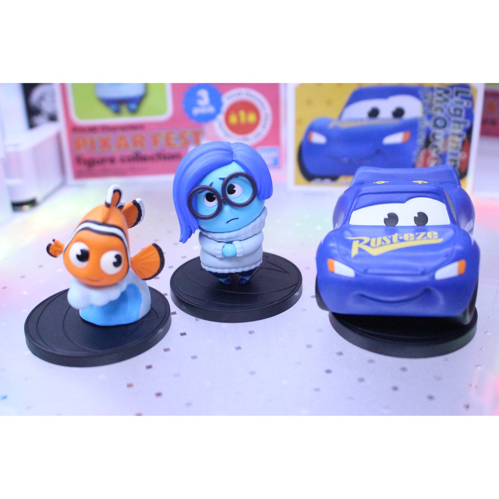 Mô hình chính hãng Bộ Sưu Tập PIXAR FEST vol.10 - nhân vật Nemo, Lightning McQueen Sphero, Sadness - hãng BANPRESTO