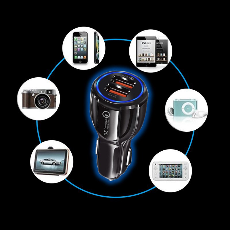 SuperAuto Tẩu Sạc Nhanh 2 Cổng Qc 3.0 3.1A Dùng Trên Phụ KiệN Xe HơI