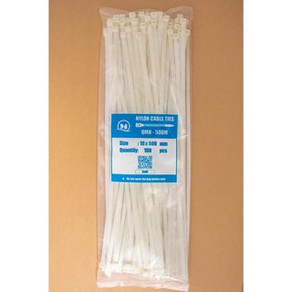 Dây thít nhựa 50cm - Màu Trắng/Đen - Túi 100 cái