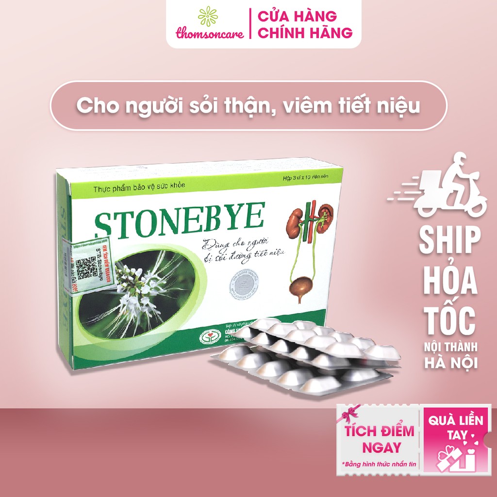 Stonebye - Mua 6h tặng 1h bằng tem tích điểm - hỗ trợ giảm sỏi mật, sỏi thận từ râu ngô, kim tiền thảo