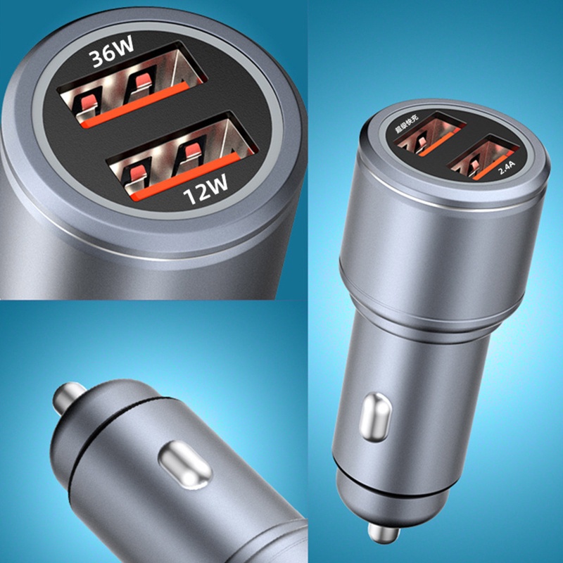 Tẩu Sạc Nhanh 2.4A 12V / 24V QC3.0 USB Bằng Kim Loại Cho Xe Hơi