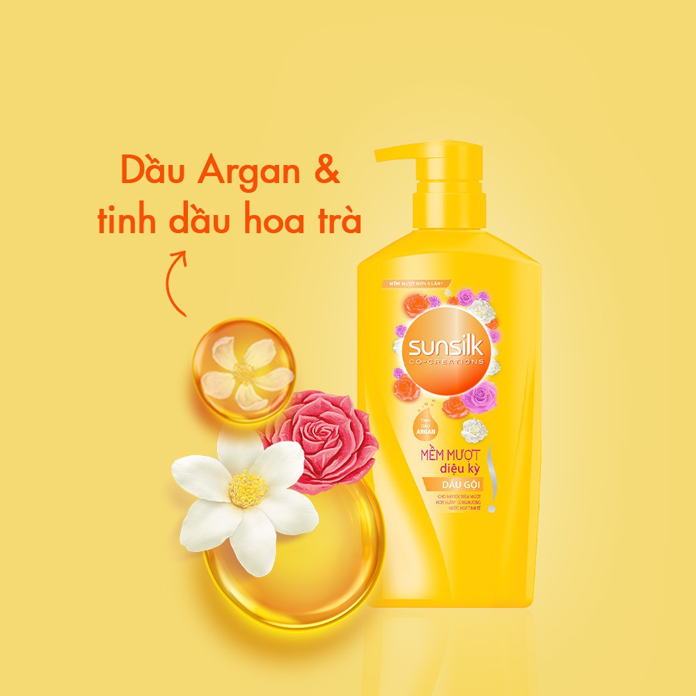 Dầu gội Sunsilk 900g làm sạch và mềm mượt tóc gấp 5 lần, cho mái tóc ngát hương suốt 48h