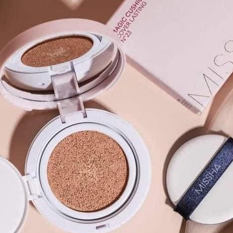 Phấn nước Missha Magic Cushion Cover Lasting SPF50+ PA+++ màu hồng kiềm dầu