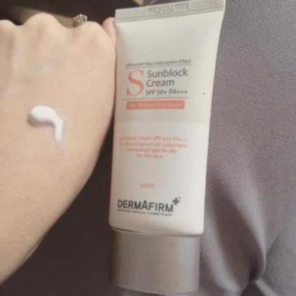 [HÀNG CÔNG TY] Kem Chống Nắng Y Khoa Không Nhờn Rít Dermafirm Sun Block Cream SPF50+PA+ Cho Da Dầu, Khô, Mụn, Nhạy Cảm