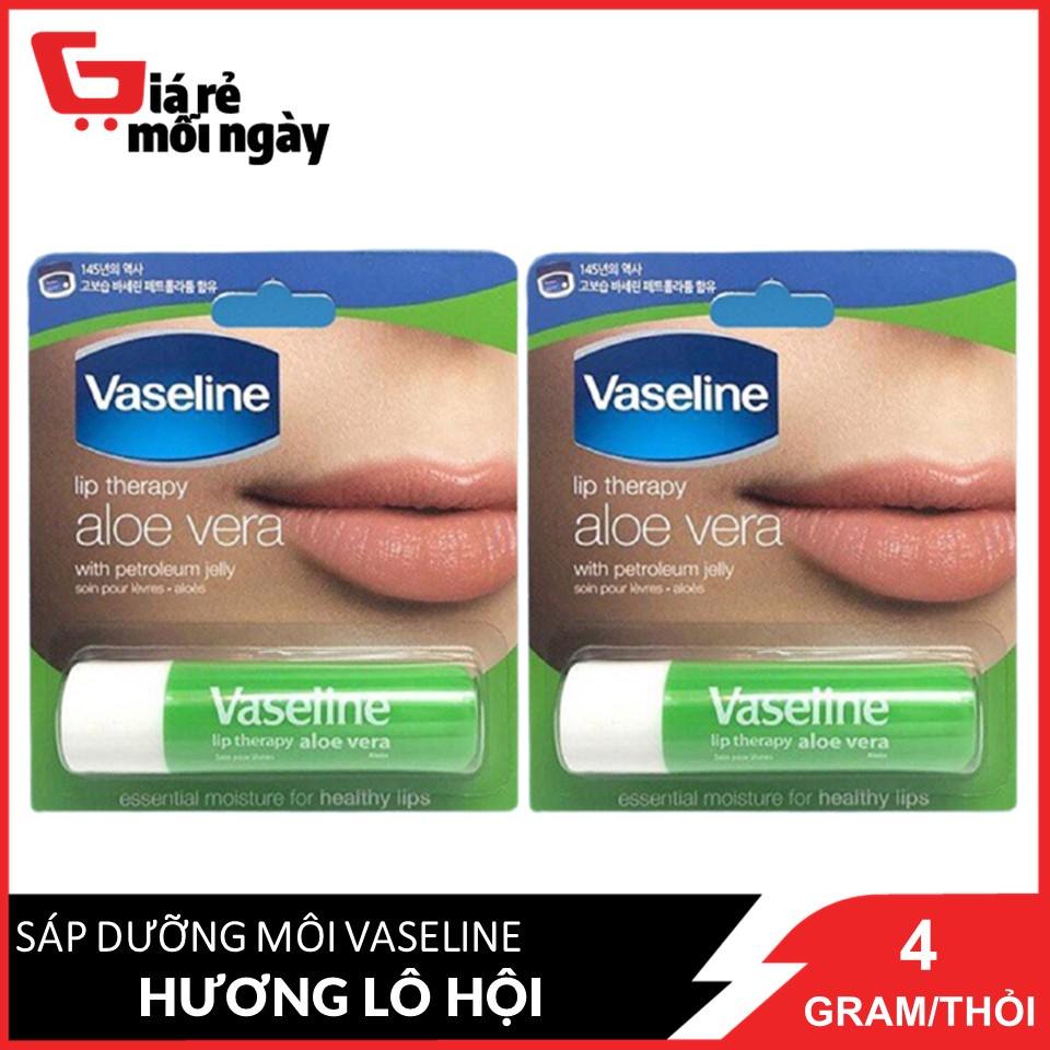 Combo 2 Sáp dưỡng môi Vaseline Lô Hội 4.8g