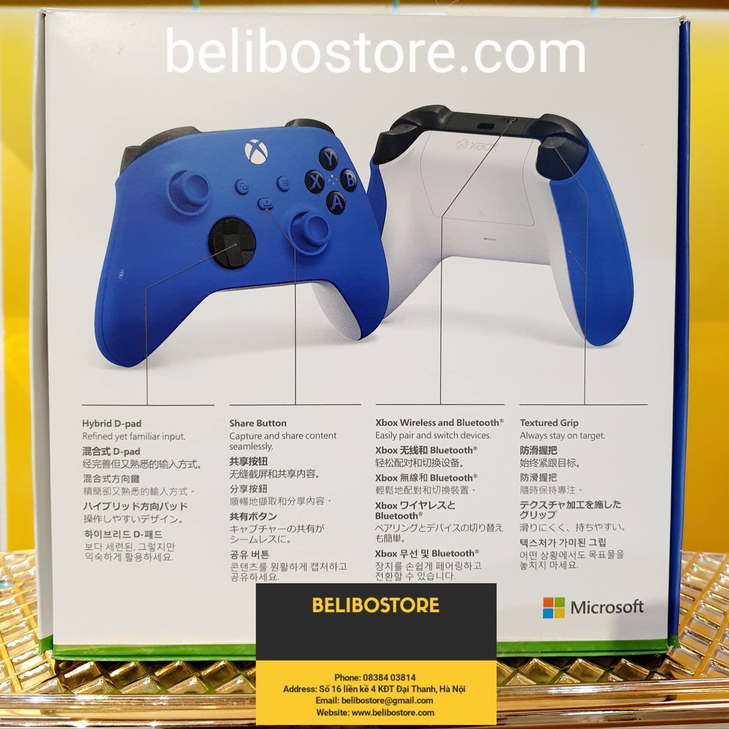 Tay Cầm Chơi Game Xbox Series X Chính Hãng Microsoft Xbox One X Carbon Black Robot White Shock Blue | TOP BÁN CHẠY