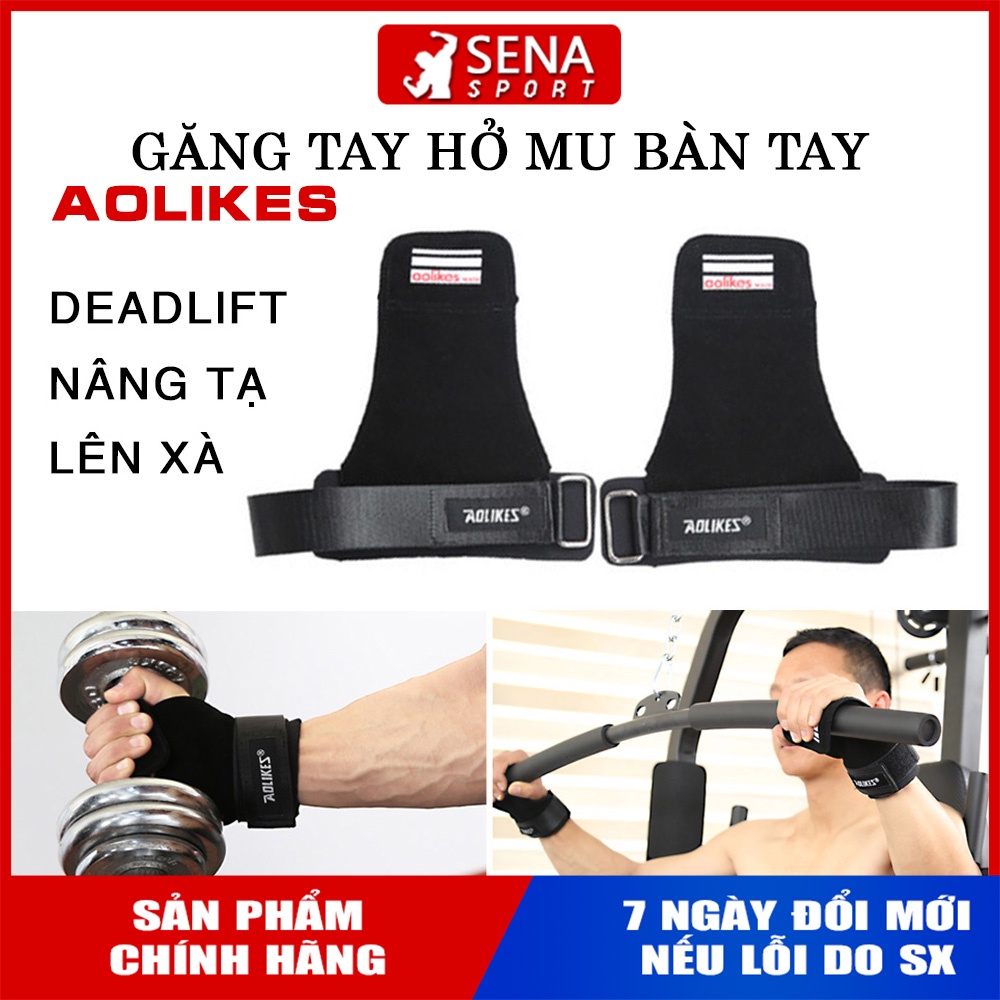 Găng Tay Tập GYM, Dây kéo lưng Lifting Straps đa năng chính hãng Aolikes (1 Đôi)