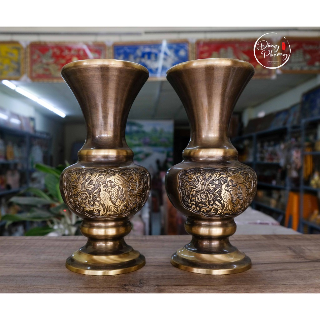 BÌNH HOA ĐỒNG ĐEN CAO CẤP 10 inch