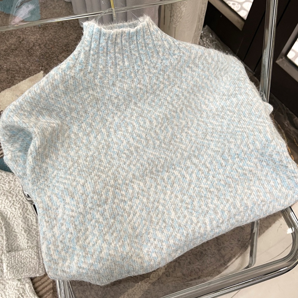 Áo len lông cừu cổ 3 phân trơn len dày Quảng Châu form rộng dài tay LCT-1 | BigBuy360 - bigbuy360.vn