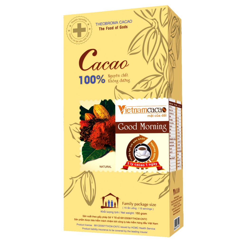 Bột cacao nguyên chất không đường dùng để pha chế - Combo cho mẹ 550g – Vinacacao