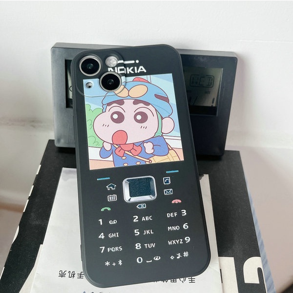 Casing For IPhone 14 Plus 13 Pro Max 12 11 ProMax Mini X Xs Xr 6 6s 7 8 Plus 6+ 6s+ 7+ 8+ Xsmax 14Promax 13Promax 12Promax 11Promax ins Nokia Big brother Cute Cartoon Crayon Shin-chan Tpu Fine Hole Shockproof Soft Phone Case Cover MDD 01