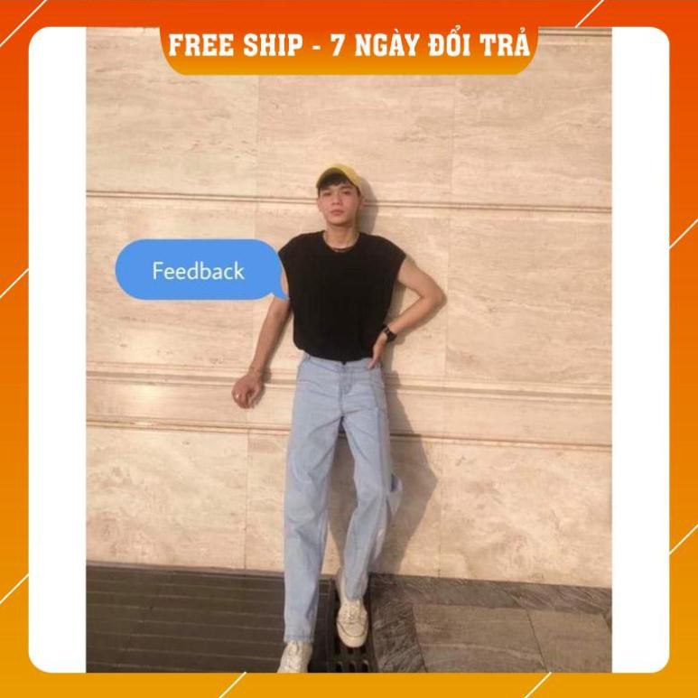 quần jean ống rộng baggy lưng cao nam nữ unisex | BigBuy360 - bigbuy360.vn