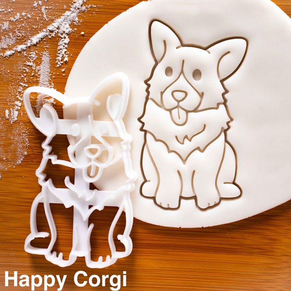 CONOPERY Khuôn làm bánh quy hình chú chó corgi dễ thương DIY