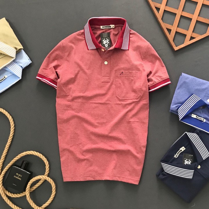 Áo polo nam thêu logo chữ A vải cotton cao cấp | BigBuy360 - bigbuy360.vn
