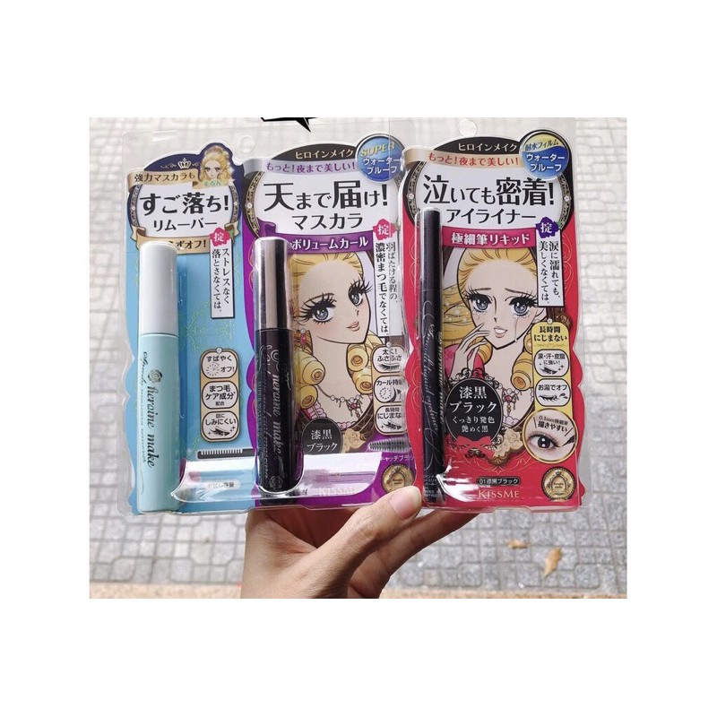 [Mã COS1901 hoàn 8% xu đơn 250K] Set Mascara kẻ mắt tẩy trang Kissme Isehan Kiss Me Heroine