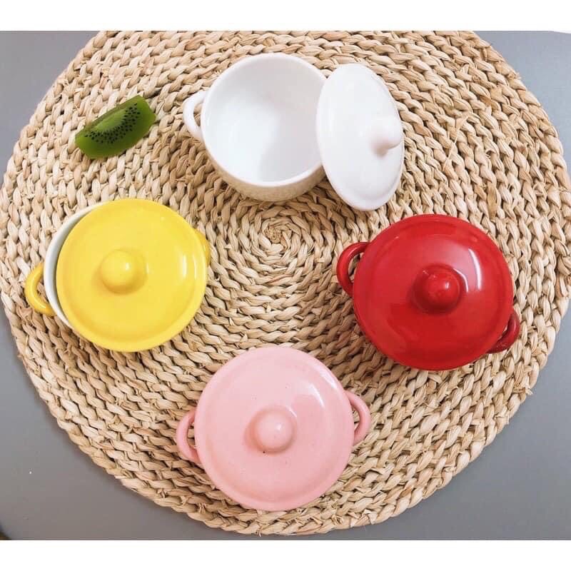 Bát / chén hình nồi có nắp cho bé adkn