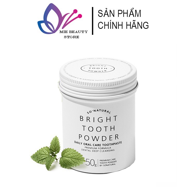 Bột Đánh Trắng Răng Bring Tooth Powder So Natural, Bột Đánh Răng Than Hoạt Tính Hàn Quốc 50g Giúp Răng Trắng Sáng