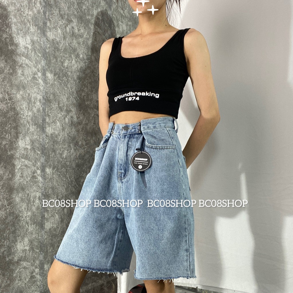 Quần Short Jean Ngố Nữ Lai Tua Điều Chỉnh eo BC020