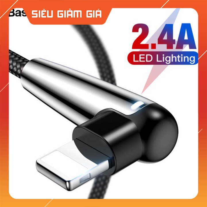 Dây cáp sạc nhanh lightning hiệu Baseus MVB dài 1m cho iPhone / iPad (hỗ trợ game thủ đầu gập 90 độ) - Hàng chính hãng