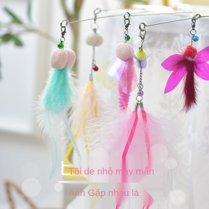 Taiwan Amy Carol Funny Cat Stick Feather Bell Clicker Bướm nhỏ Chuồn Côn trùng Đồ chơi cho mèo